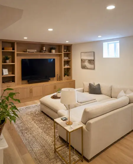 Finished basement family room